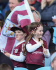 Young Galway supporters during the Connacht Senior Football Championship quarter-final between Galway and Mayo at MacHale Park, Castlebar, last Sunday.<br />
