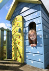 Emila Vulliamy in the childrens playhouse during the Ballybane Community Garden Open Day.