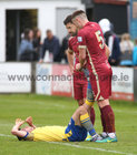 Galway United v Longford Town FC SSE Airtricity League First Division game at Eamonn Galway United’s Killian Brouder gives a helping hand with Longford Town FC’s Karl Chambers’ cramp