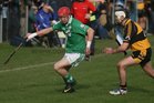 <br />
Moycullen's, Conor Bohan,<br />
and<br />
Four Roads, Darren Fallon,<br />
during the Connacht Intermediate Club Hurling Championship Final at Athleague.