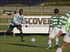 Salthill Devon v Sheriff YC FAI Ford Senior Challenge Cup 2011 at Drom.<br />
Salthill Devon's Etanda Nkololo