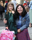 Coleen Quinn, Salthill, with her daughter Meadow Hendrick after her first day at Scoil Ide, Árd Na Mara, Salthill.