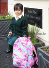 Yahan Wu after she finished her first day at Scoil Ide, Árd Na Mara, Salthill.