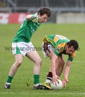 Renvyle v Caltra City and County Under 21 B Football Championship Final at the Pearse Stadium.<br />
Renvyle's Sean Salmon and Caltra's Peter Birch