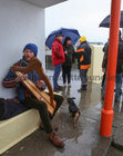 Music at Blackrock during the COPE Galway Christmas Day Swim