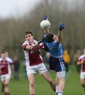 15-02-12:  NUIG's Jason Doherty in action against UUJ's Andy McClean  .  Sigerson Cup, Quarter final, Dangan, Galway.   Photo: William Geraghty
