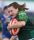 Connacht v Leinster Vodafone Women’s Interprovincial Championship game at the Sportsground.<br />
Meabh Deely on way to sore Connacht's first try
