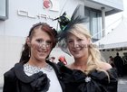 Coleen Houlihan and Rachel Konisberry, both of Renmore at the best dressed lady at the Clayton Hotel on Ladies at Ballybrit. 