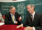 The Minister for Jobs, Enterprise and Innovation Richard Bruton, and David Toohey, President of Business Operations with Alere, during the new jobs announcement by Global healthcare company Alere at the Clayton Hotel last Friday.