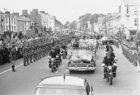 President John F Kennedy visited Galway in June 1963, five months before his assassination. <br />
<br />
He landed in a helicopter at the Sportsground in College Road where he was greeted by Mayor of Galway, Paddy Ryan. <br />
<br />
They proceeded by motorcade to Eyre Square where the President made a speech and was conferred with the freedom of the City. <br />
<br />
The motorcade then went through the town to Salthill where the President was taken by helicopter from the car park beside Seapoint to Limerick.