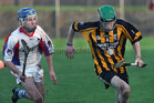 <br />
 Ahascragh-Fohenagh's, Trevor Barrett,<br />
 and<br />
 An Spideal's, Sean O Curraoin,<br />
 during the County U-21(C) Hurling Championship Final at Ballinasloe.<br />
