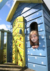 Emila Vulliamy in the childrens playhouse during the Ballybane Community Garden Open Day.