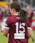 Galway v Mayo TG4 All-Ireland Ladies Senior Football quarter-final 2023 at Pearse Stadium.<br />
Galway and Mayo players wore jersey's bearing #UnitedForEquality during the game