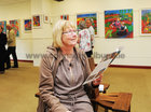 <br />
Sylvia Moss, Knocknacarra,  at the opening of the Marja Van Kampen Art Exhibition at the Kenny Art Gallery Liosban Retail Park Tuam Road
