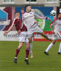NUI Galway v Renmore AFC Joe Ryan Cup final at Eamonn Deacy Park.<br />
Brian Carroll, NUI Galway and Ciaran McGinty, Renmore AFC