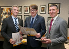 Evin Cusack, AIB, Cllr. Niall McNelis, and Sean Farrell, Bank of Ireland, at the launch of the eighth Galway Chamber Business Awards