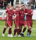 Galway United v Longford Town FC SSE Airtricity League First Division game at Eamonn Deacy Park.<br />
Max Hemmings (second from right) celebrates after scoring Galway United’s second goal