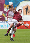 NUI Galway v Renmore B Joe Ryan Cup final at Eamonn Deacy Park.<br />
Ollie Sheppard, Renmore AFC and Sean Gibbons, NUI Galway