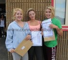 <br />
Kellie Nolan, Gort, Una Lennon, Beagh and Edie Dawson, Carron,  after collecting their Leaving Cert results from Gort Community College. 
