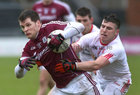 Galway v Tyrone Allianz Football League Division 2 game at the Pearse Stadium.<br />
Galway's Eddie Hoare and Connor AcAliskey, Tyrone