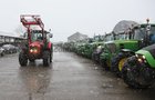 Tractors at Athenry Mart last Sunday before the start of the East Galway Tractor Run 2018. Proceeds from the event will go to Hand in Hand which provides the families of children with cancer with much-needed practical support. 