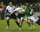 Connacht v Zebre Guinness PRO14 game at the Sportsground.<br />
Connacht's Caolin Blade is tackled by Zebre's Oliviero Fabiani