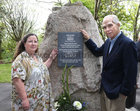 Cllr Martina O’Connor, Deputy Mayor of Galway, and Bruce Ryan, at the 50th Digital Reunion plaque unveiling in the Quincentennial Park adjoining the Circle of Life Garden in Salthill.