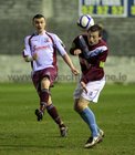 Mervue United v S D Galway Airtricity League First Division game at Terryland Enda Curran, S D Galway and Mervue United's Marc Ludden