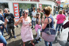 Passers by could only stop and stare as members of the public, of all ages, took part in the Guru Dudu ‘silent disco’ walk, in Shop Street as part of Galway International Arts Festival.
