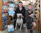 Alex Grealish, Ballybane, and his nephew Cian Foy, with pets Brusizer and Minnie at the Petstop Galway Birthday Pawty in the Gateway Retail Park, Knocknacarra. 