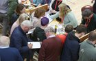 Sorting votes in the local and European elections and referendum at Leisureland 