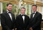 Darragh Gardiner, Bryan Casburn and Kenneth Casburn at Corinthians RFC annual dinner at the Westwood House Hotel.