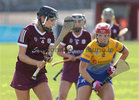 Galway v Clare All-Ireland Camogie Championship game at Kenny Park, Athenry.<br />
Galway’s Siobhan Gardiner and Clare’s Rebecca Foley