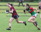Galway v Mayo CLGFA Minor Championship A final at the Connacht GAA Centre of Excellence, Bekan, Co Mayo.<br />
Galway’s Maebh Walsh and Mayo’s Sarah Mulroy