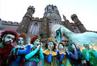 Some of the 'Sea Creatures' at the start of the Macnas Halloween Parade, ‘Port Na bPúcaí’ (Song of the Spirits), at NUI Galway on Sunday evening.