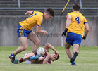 Galway v Roscommon Connacht Under 20 Football sem-final at Tuam Stadium.<br />
Galway's Finian Ó Laoí and Roscommon's L Mollahan and L Daly