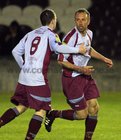 Mervue United v S D Galway Airtricity League First Division game at Terryland Park.<br />
Mervue United's Damien O'Rourke (right) celebrates after scoring goal with Noel Varley