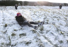 With schools closed many children were out having fun in the snow at Salthill Park.