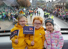 Sisters Aoibhin and Aibhe McDonagh and Caoimhe Killilea supporting Galway RNLI at the start of the St Patrick's Day parade at University Road. Caoimhe's dad Declan is Helm on the Galway lifeboat.