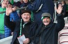 Liam Mellows supporters Con O'Donovan from Mervue and Joe McCarthy, Renmore, during the All-Ireland Club Hurling Championship semi-final against Cuala at Semple Stadium in Thurles last Sunday.