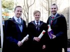 <br />
Gerard Ward, Dunmore; Brian Conlon, Knocknacarra and Eamon Curran, Gort, after they were conferred wirh a MBS Degree at NUIGalway. 