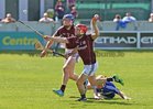 Galway v Laois Leinster Senior Hurling Championship semi final at O'Connor Park, Tullamore.<br />
Galway's Cyril Donnellan and Niall Healy and Brian Stapleton, Laois