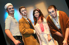 Cast members Michael Nee, Dylan Evans, Eva Mitchell and Evan Crehan who took part in Galway Community College's Theatre Performance PLC production of Shakespeare's Twelfth Night at the Taibhdhearc Theatre.<br />
