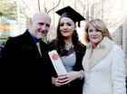 <br />
Amy Belle-Hubbard, Nuns Island, with her parents Des and Nuala after she was conferred with a first class Masters Degree in  Human Resource Managment, at NUIGalway.  