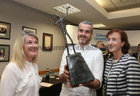 Maeve Joyce, Galway Chamber, Donnacha Cahill, Sculptor, and Mary Ryan, WestBIC, at the launch of the eighth Galway Chamber Business Awards<br />
