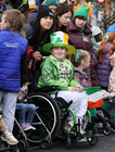 Some of the thousands of spectators at the Galway City St Patrick's Day parade.