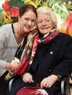 Teresita Nugent with her mother Anne Nugent at the Mervue and Renmore Community Christmas lunch in the Connacht Hotel.