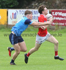 Clifden v St Brendan’s Intermediate Football Championship game at Pearse Stadium.<br />
Ruairi King, Clifden and Paddy Downey, St Brendan’s