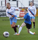 Mervue United v Athenry FC Galway Football Association Women's Premier Cup Final at Eamonn Deacy Park.<br />
Róisin Jacob, Mervue United and Ruby Mullen, Athenry FC<br />
