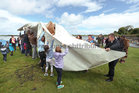 The paper boat begins to take shape before launching at Kinvara.